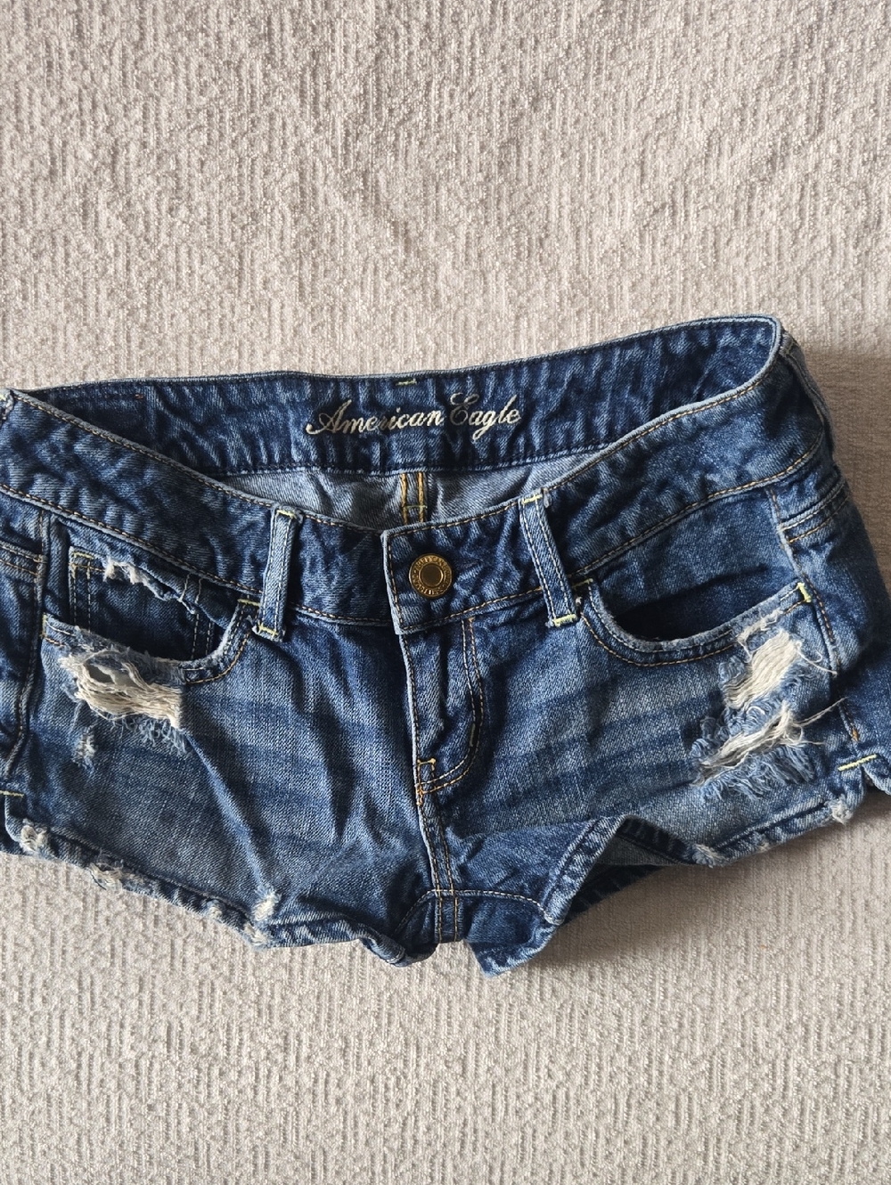American Eagle Outfitters Distressed Blue Denim Shorts